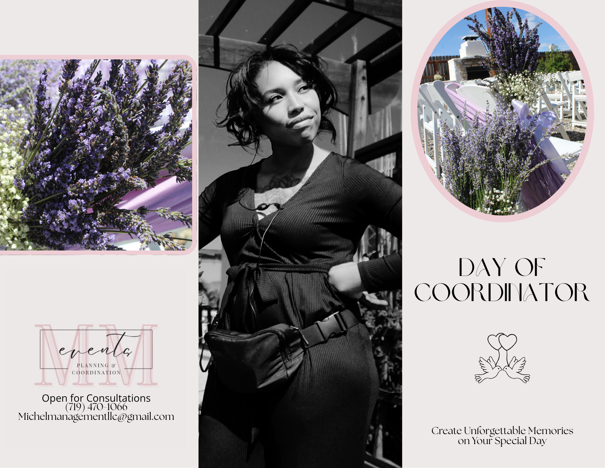 MM Events day-of coordination - lavender florals, venue setup, and event styling